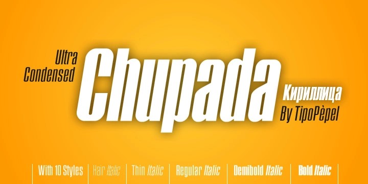 Przykład czcionki Chupada Demibold Italic